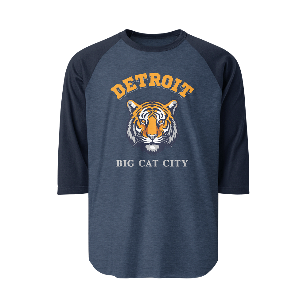 Detroit "Big Cat City" - 3/4 Sleeve Raglan Shirt