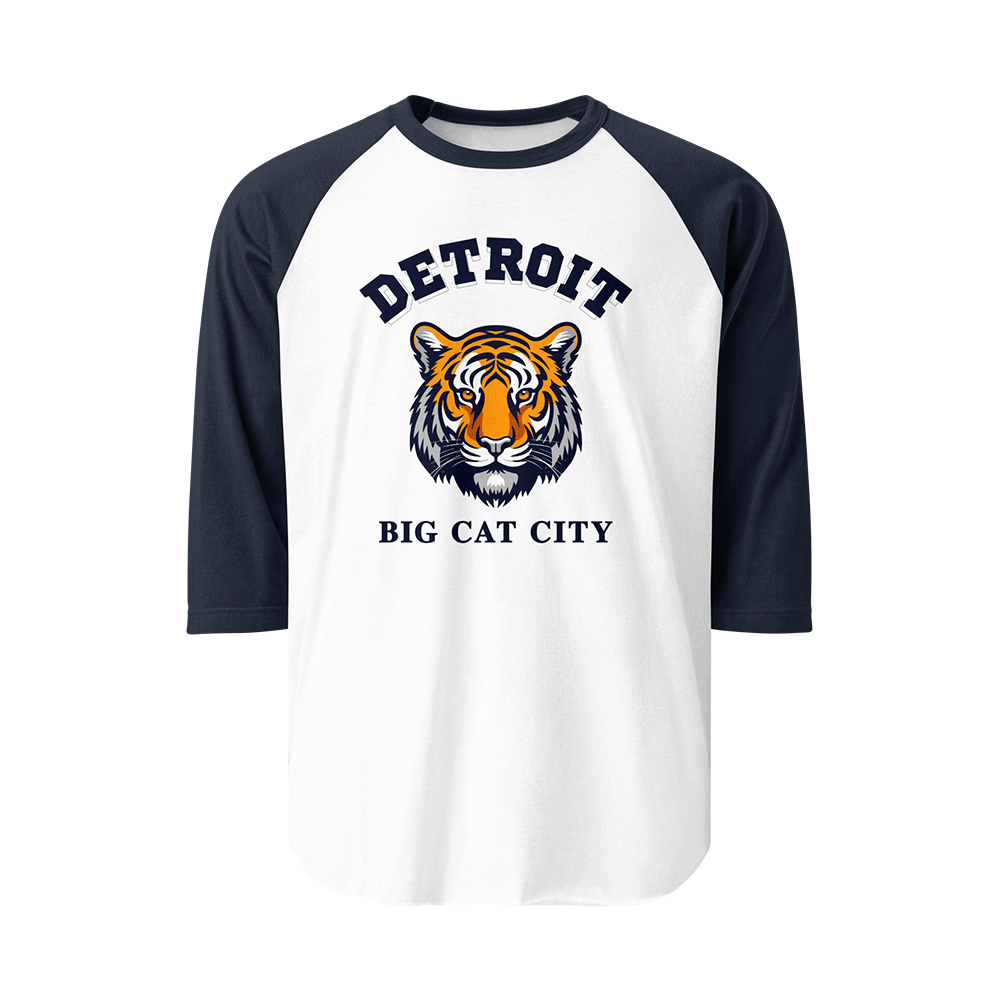 Detroit "Big Cat City" - 3/4 Sleeve Raglan Shirt