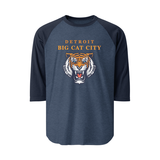 Detroit Roar "Big Cat City" - 3/4 Sleeve Raglan Shirt