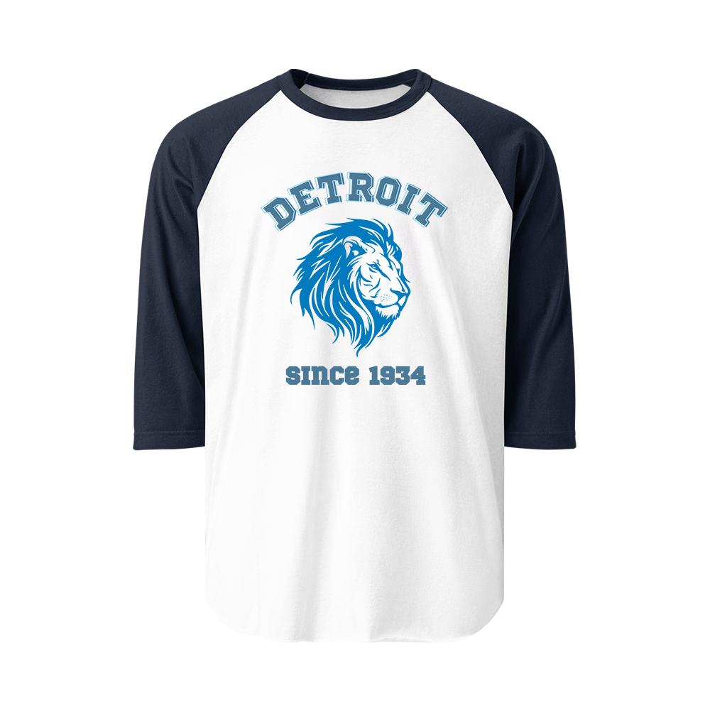 Detroit Football Since 1934 - 3/4 Sleeve Raglan Shirt