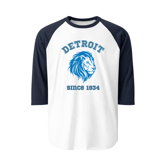 Detroit Football Since 1934 - 3/4 Sleeve Raglan Shirt