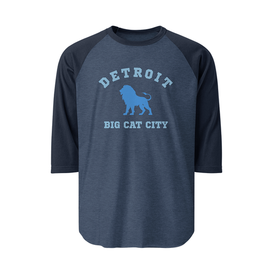 Detroit Football "Big Cat City" Classic - 3/4 Sleeve Raglan Shirt