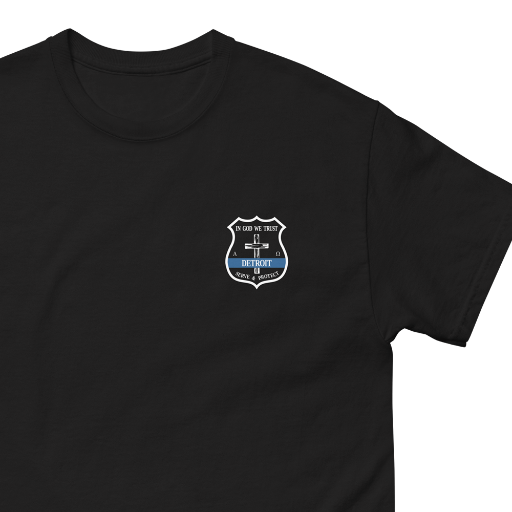 Cross Detroit Police Badge - Adult Tee
