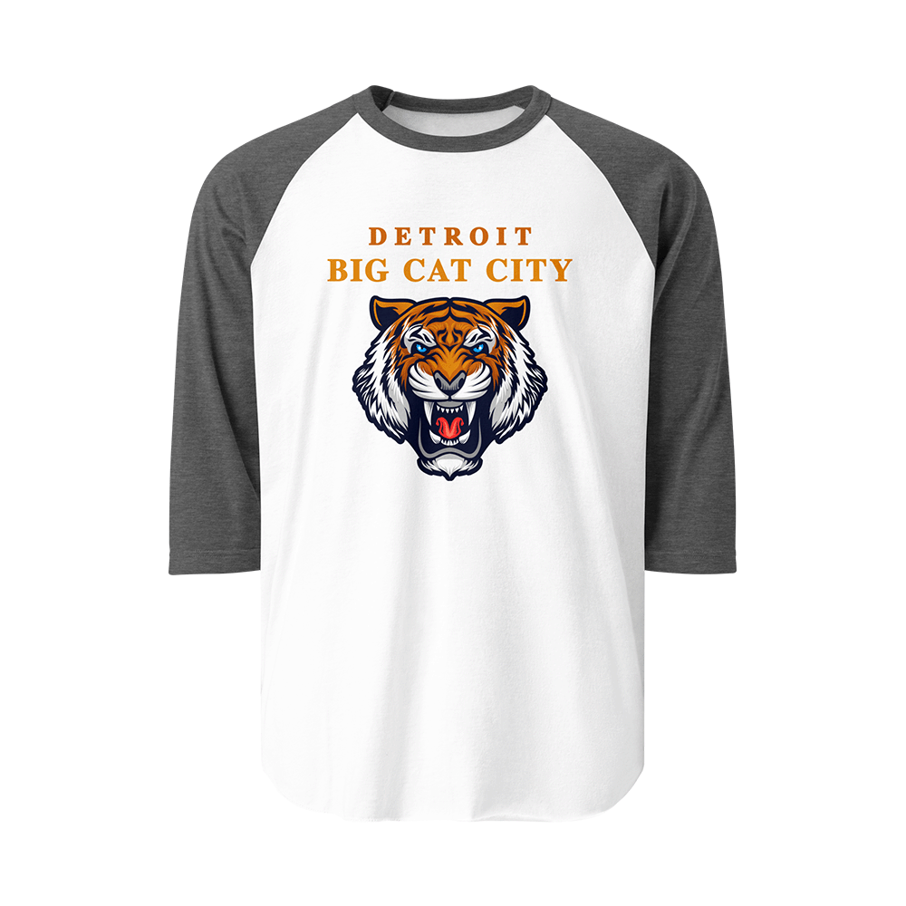 Detroit Roar "Big Cat City" - 3/4 Sleeve Raglan Shirt