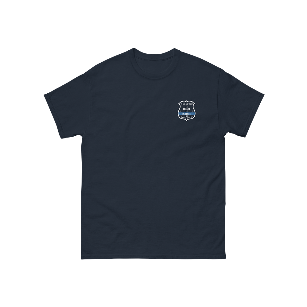 Cross Detroit Police Badge - Adult Tee