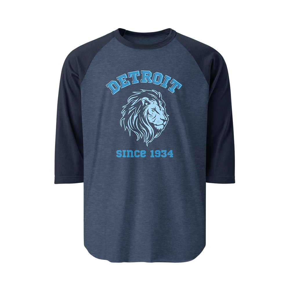 Detroit Football Since 1934 - 3/4 Sleeve Raglan Shirt