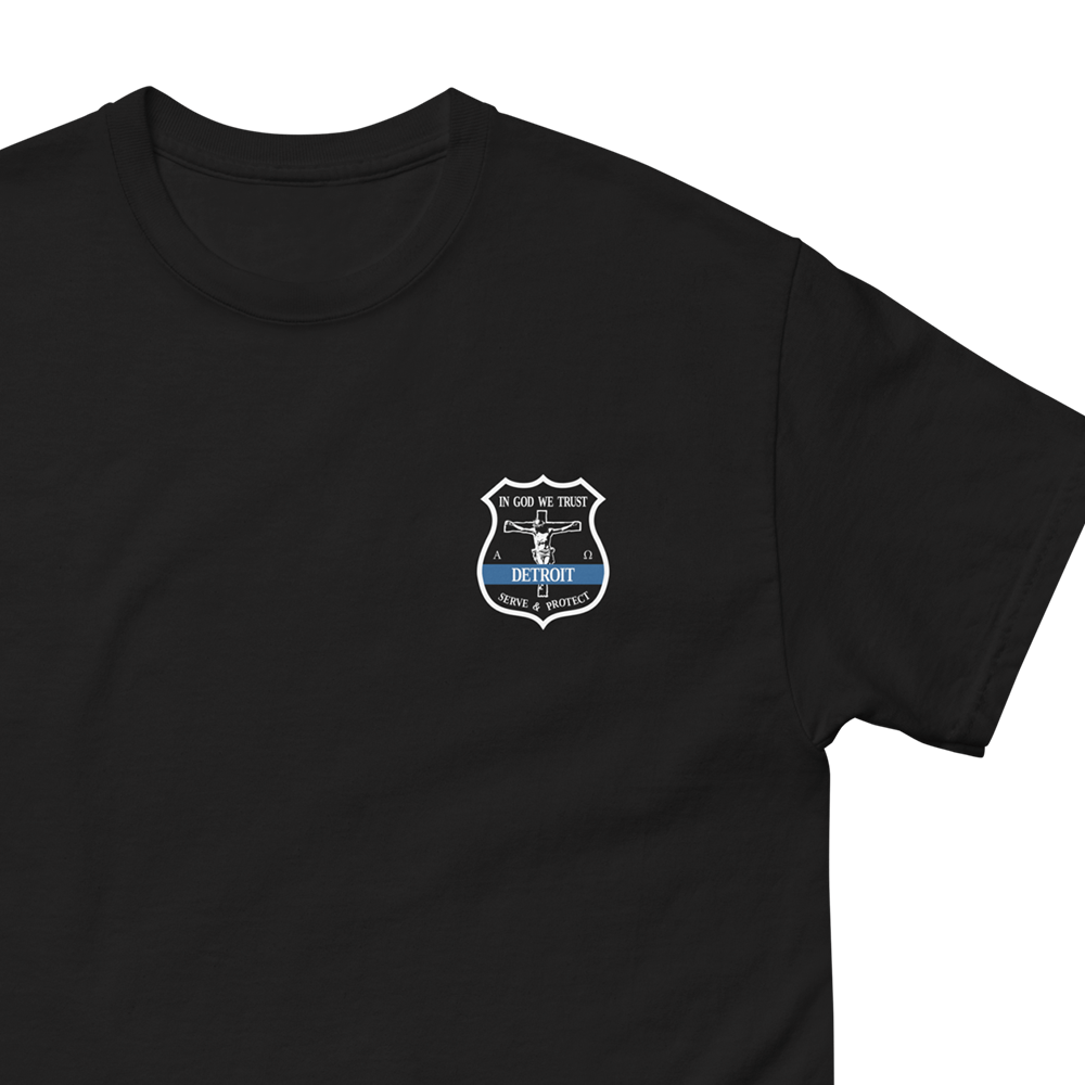 Crucifix Detroit Police Badge - Adult Tee