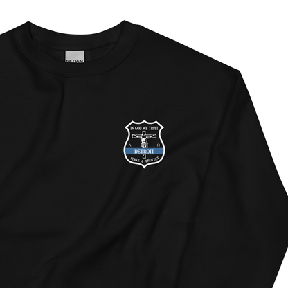 Crucifix Detroit Police Badge - Adult Crewneck Sweatshirt