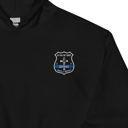 Cross Detroit Police Badge - Adult Hoodie