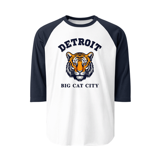 Detroit "Big Cat City" - 3/4 Sleeve Raglan Shirt