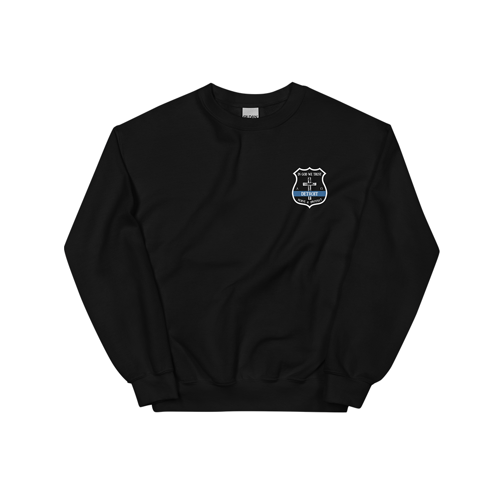 Cross Detroit Police Badge - Adult Crewneck Sweatshirt