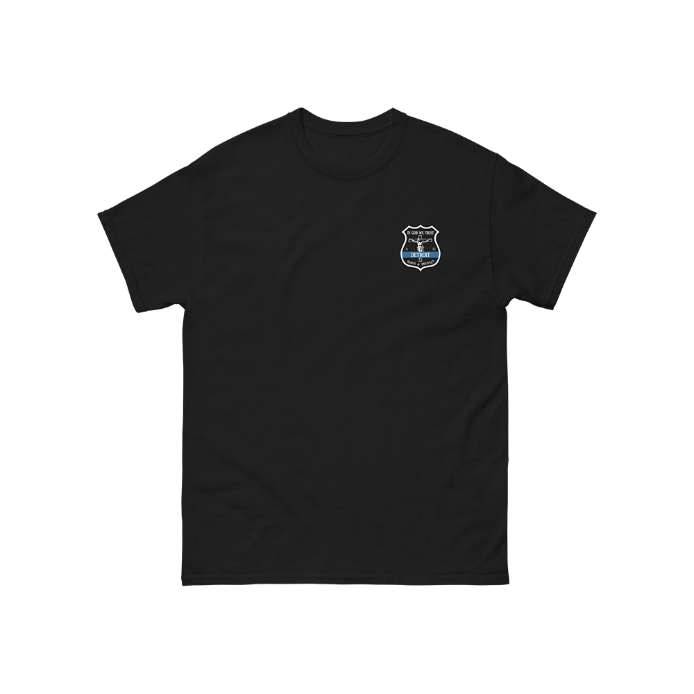 Crucifix Detroit Police Badge - Adult Tee