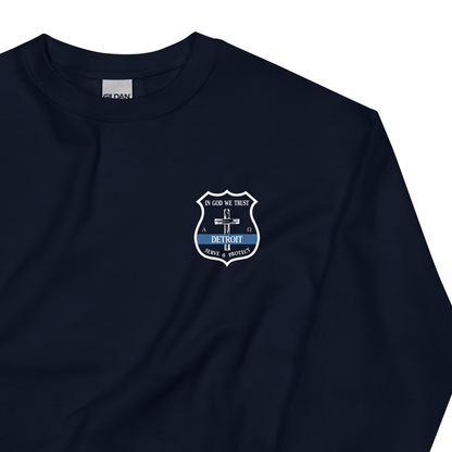 Cross Detroit Police Badge - Adult Crewneck Sweatshirt